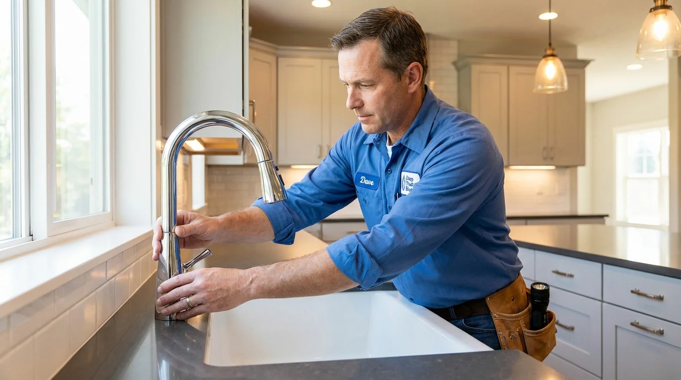 Kitchen faucet installation by Johns Plumbing LLC in Bellmawr